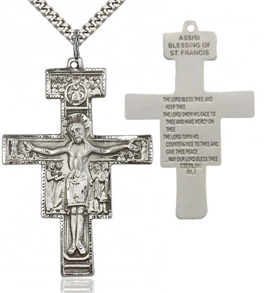 Men's San Damiano Cross Pendant - Sterling Silver