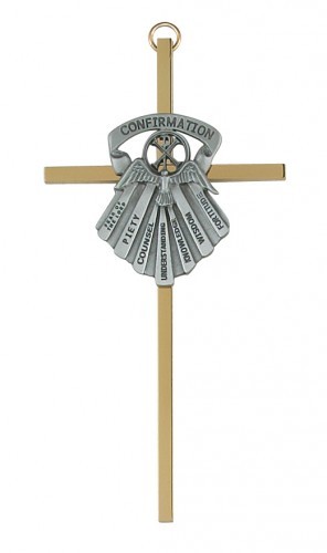 Seven Gifts of the Holy Spirit 6&quot; Wall Cross - Two-Tone