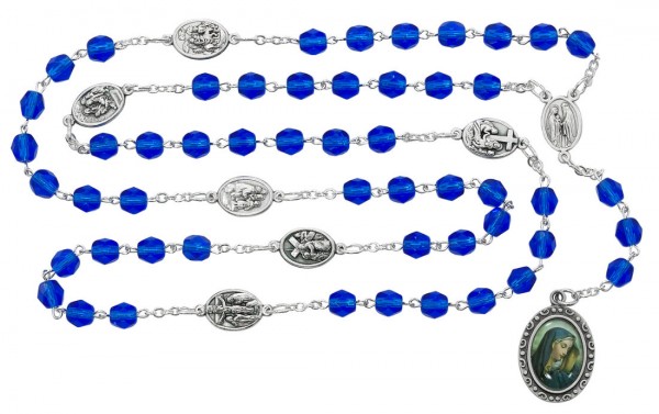 Seven Sorrows Chaplet Rosary - Blue