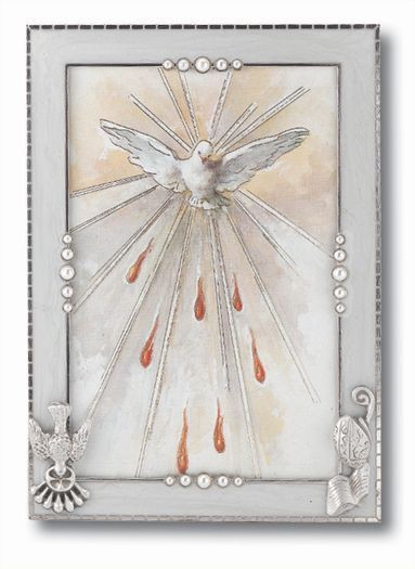 Silver Plated Confirmation Photo Frame - Pearl White