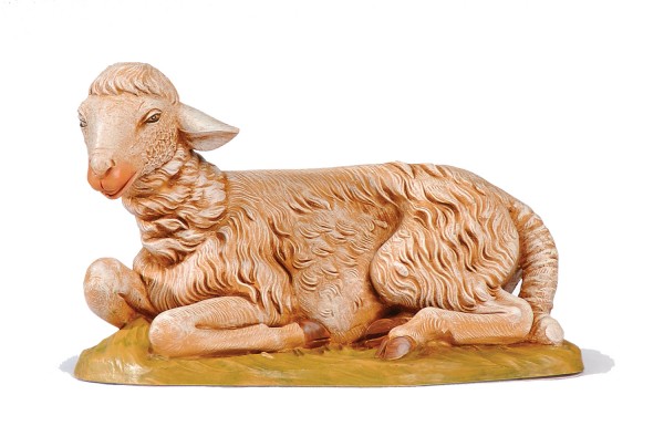 Sitting Sheep Figure for 18 inch Nativity - Brown