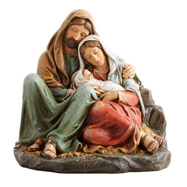 Sleeping Holy Family Nativity 6.5 inches - Full Color