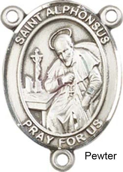 St. Alphonsus Rosary Centerpiece Sterling Silver or Pewter - Pewter