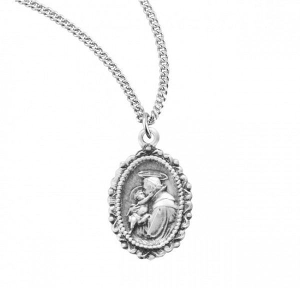 St. Anthony Oval Medal Sterling Silver - Sterling Silver