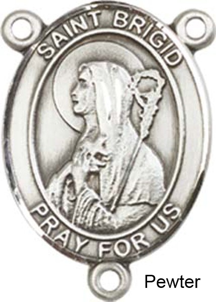 St. Brigid of Ireland Rosary Centerpiece Sterling Silver or Pewter - Pewter