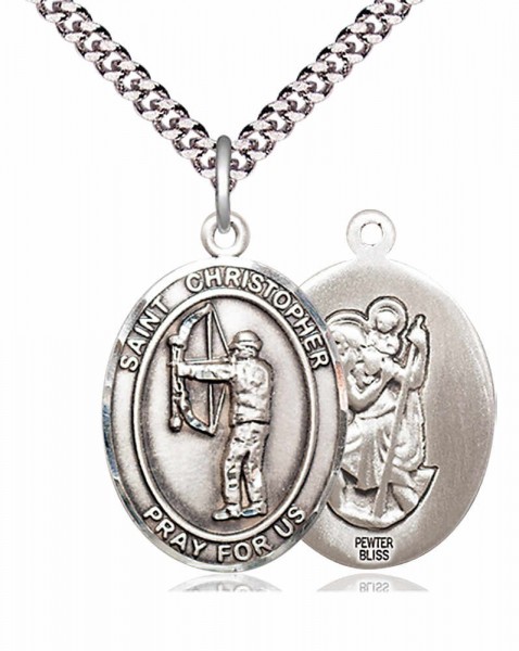 St. Christopher Archery Medal - Pewter