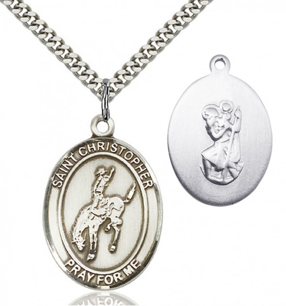 St. Christopher Rodeo Medal - Sterling Silver