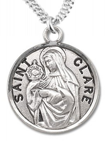 St. Clare Medal - Sterling Silver