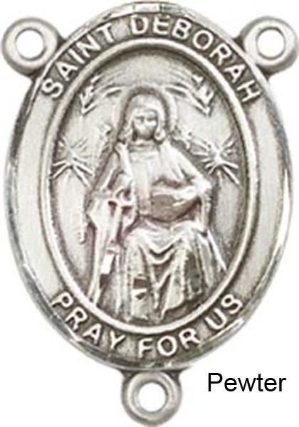 St. Deborah Rosary Centerpiece Sterling Silver or Pewter - Pewter