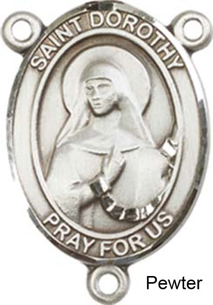 St. Dorothy Rosary Centerpiece Sterling Silver or Pewter - Pewter