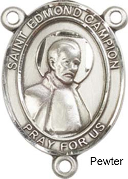 St. Edmund Campion Rosary Centerpiece Sterling Silver or Pewter - Pewter