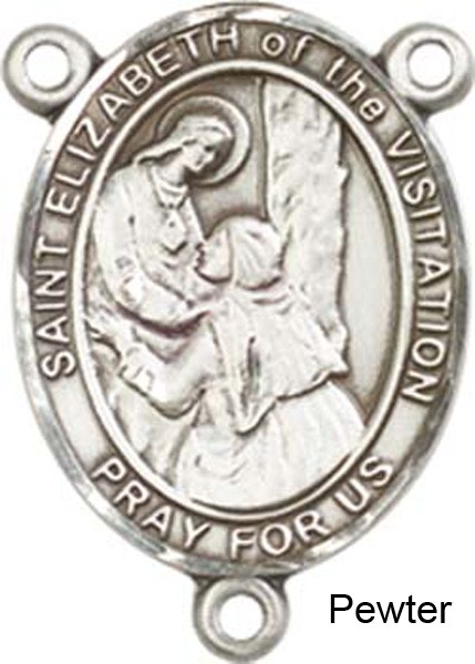 St. Elizabeth of the Visitation Rosary Centerpiece Sterling Silver or Pewter - Pewter