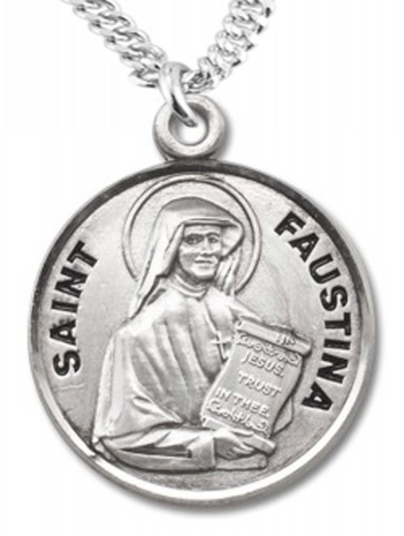 St. Faustina Medal - Sterling Silver