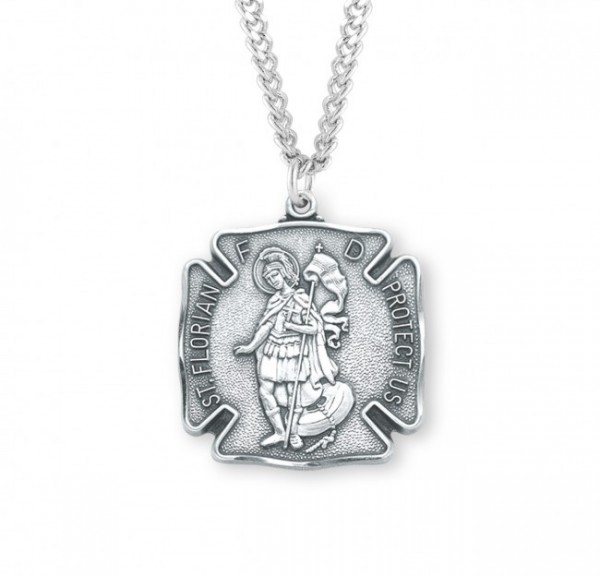 St. Florian Medal Sterling Silver, 2 Sizes Available - Sterling Silver