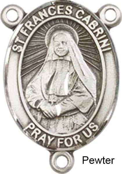 St. Frances Cabrini Rosary Centerpiece Sterling Silver or Pewter - Pewter