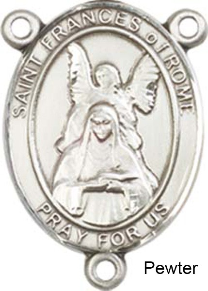 St. Frances of Rome Rosary Centerpiece Sterling Silver or Pewter - Pewter
