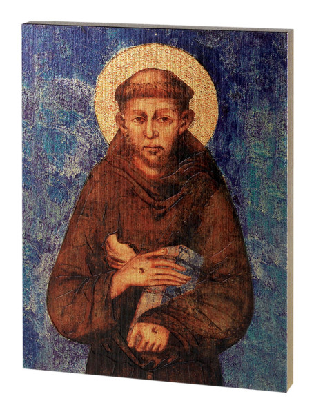 St. Francis of Assisi by Cimabue Embossed Wood Plaque - Full Color