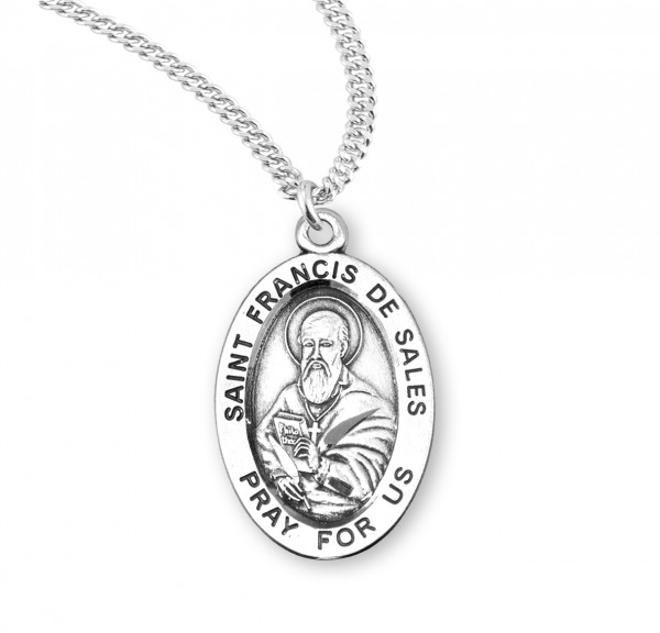 Women's St. Francis De Sales Oval Medal - Sterling Silver