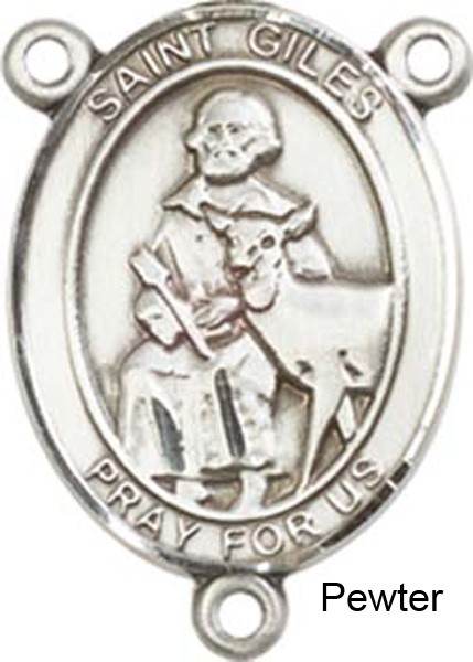 St. Giles Rosary Centerpiece Sterling Silver or Pewter - Pewter