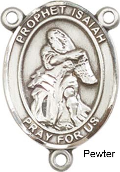 St. Isaiah Rosary Centerpiece Sterling Silver or Pewter - Pewter