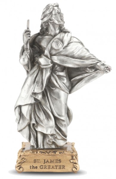 St. James the Greater Pewter Statue 4 Inch - Pewter