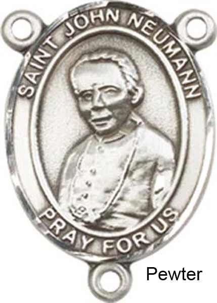 St. John Neumann Rosary Centerpiece Sterling Silver or Pewter - Pewter