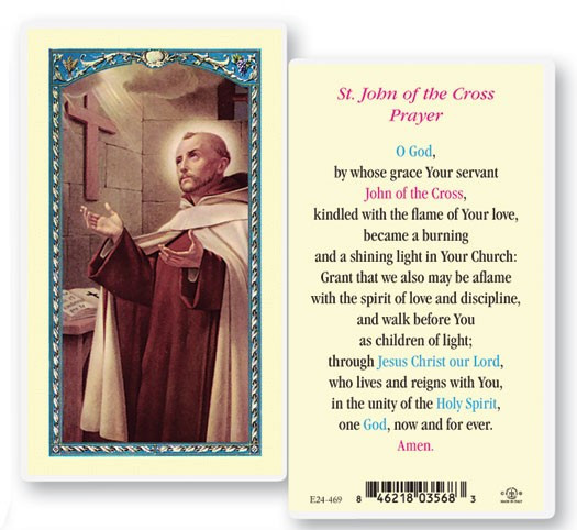 St. John of The Cross Laminated Prayer Card - 1 Prayer Card .99 each