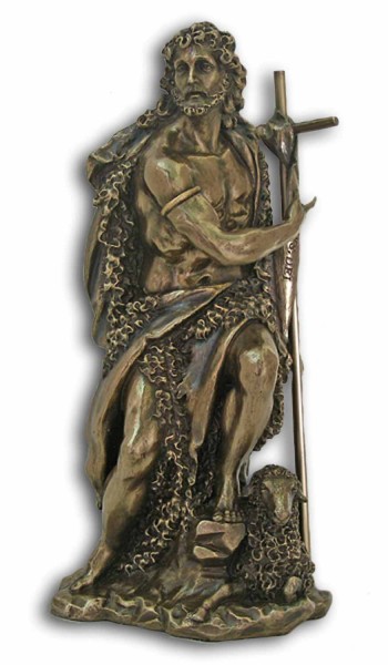 St. John the Baptist Bronzed Resin Statue - 9.5 Inches - Bronze