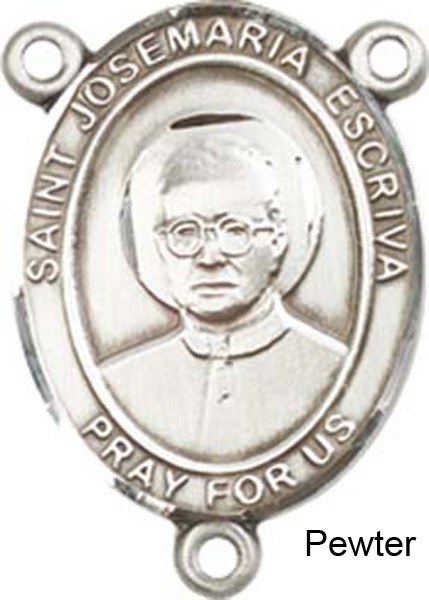 St. Josemaria Escriva Rosary Centerpiece Sterling Silver or Pewter - Pewter