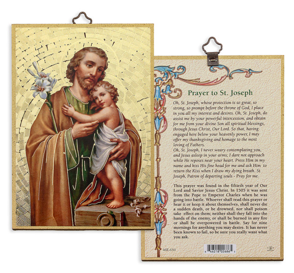 St. Joseph 4x6 Mosaic Plaque - Gold