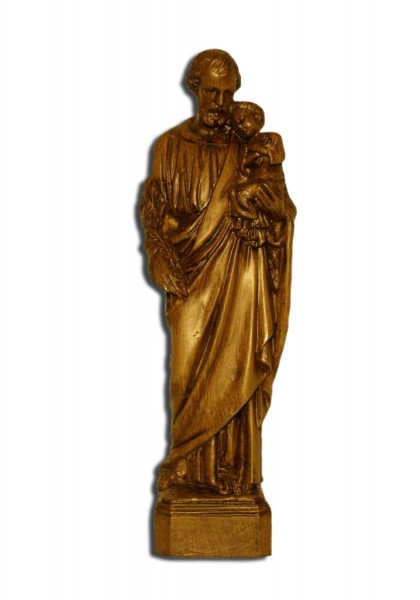 St. Joseph &amp; Child Statue - 6.75 inches - Brown