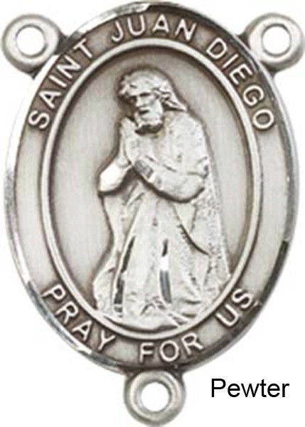 St. Juan Diego Rosary Centerpiece Sterling Silver or Pewter - Pewter
