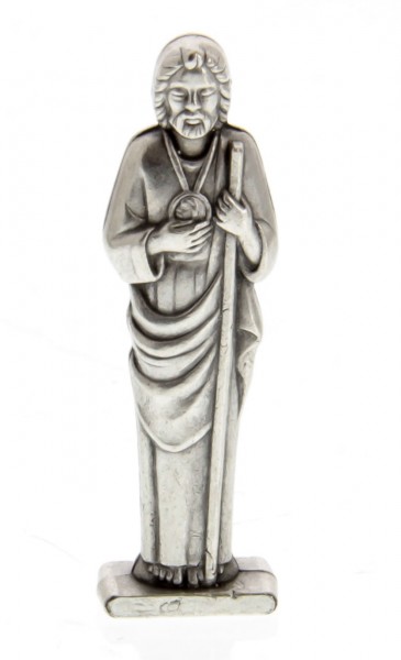 St Jude Pocket Statue with Holy Card - Multi-Color