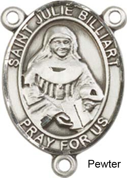 St. Julie Billiart Rosary Centerpiece Sterling Silver or Pewter - Pewter