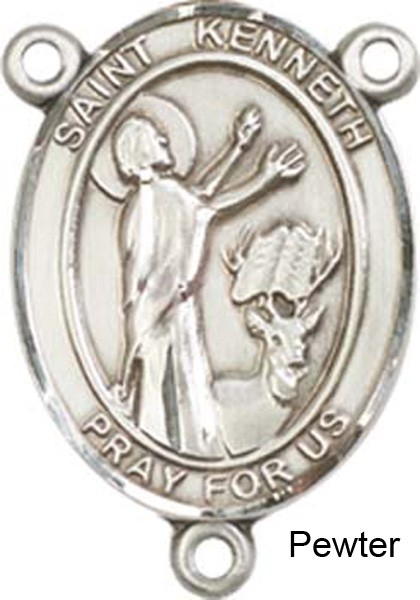 St. Kenneth Rosary Centerpiece Sterling Silver or Pewter - Pewter