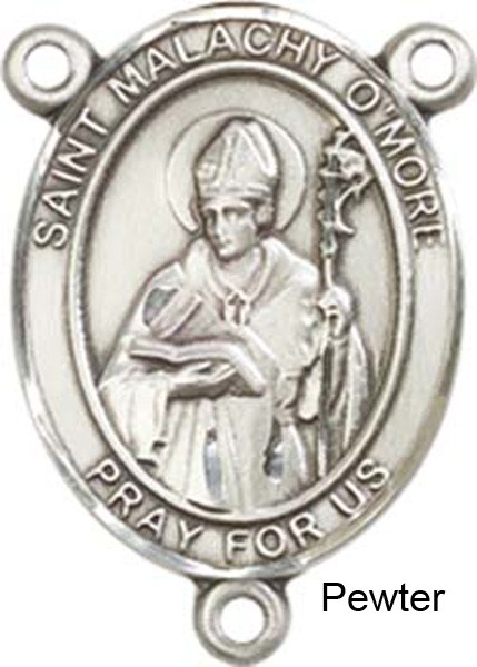 St. Malachy O'more Rosary Centerpiece Sterling Silver or Pewter - Pewter