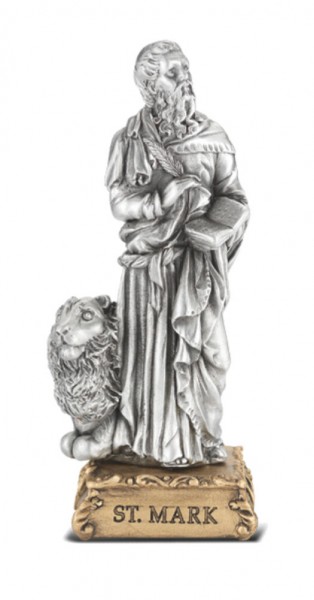 Saint Mark Pewter Statue 4 Inch - Pewter