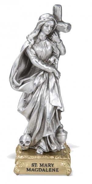 St. Mary Magdalane Pewter Statue 4 Inch - Pewter