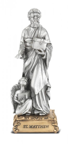 Saint Matthew Pewter Statue 4 Inch - Pewter