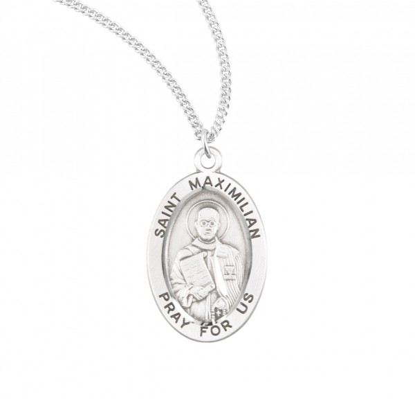 Women's St. Maximillian Kolbe Oval Medal - Sterling Silver