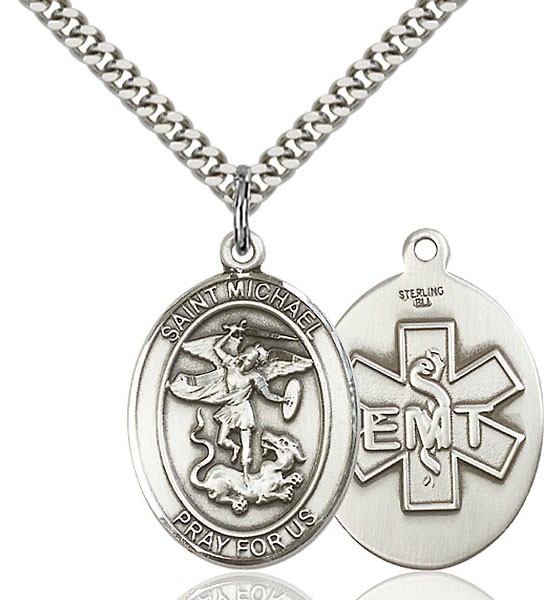 St. Michael EMT Medal - Sterling Silver