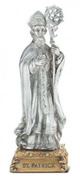 Saint Patrick Pewter Statue 4 Inch - Pewter