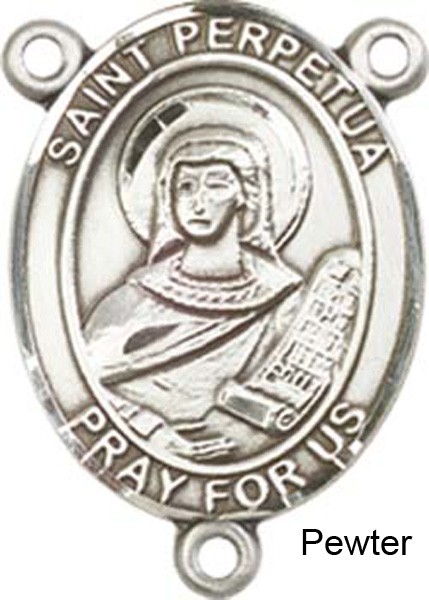 St. Perpetua Rosary Centerpiece Sterling Silver or Pewter - Pewter