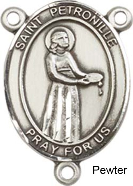 St. Petronille Rosary Centerpiece Sterling Silver or Pewter - Pewter