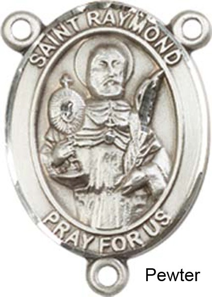 St. Raymond Nonnatus Rosary Centerpiece Sterling Silver or Pewter - Pewter