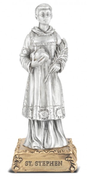 Saint Stephen Pewter Statue 4 Inch - Pewter