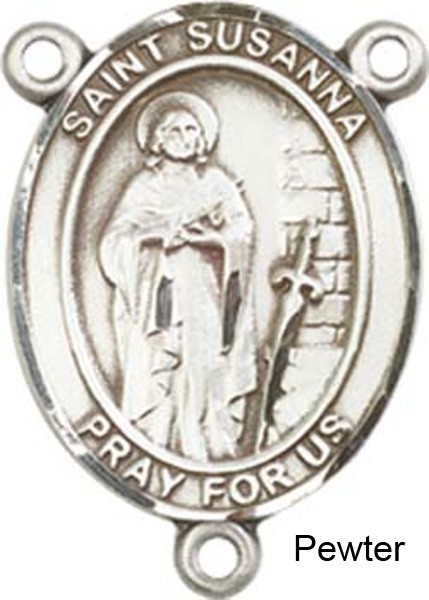 St. Susanna Rosary Centerpiece Sterling Silver or Pewter - Pewter
