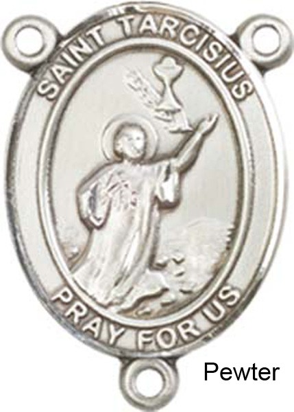 St. Tarcisius Rosary Centerpiece Sterling Silver or Pewter - Pewter