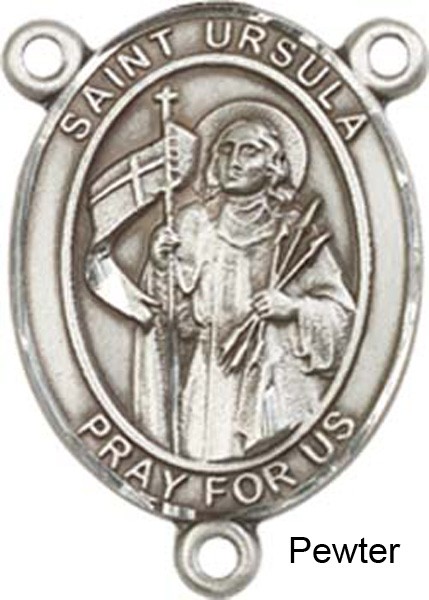 St. Ursula Rosary Centerpiece Sterling Silver or Pewter - Pewter