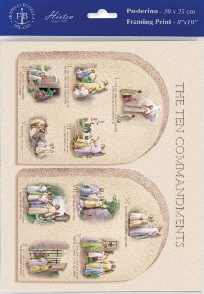 Ten Commandments Print - Sold in 3 per pack - Multi-Color